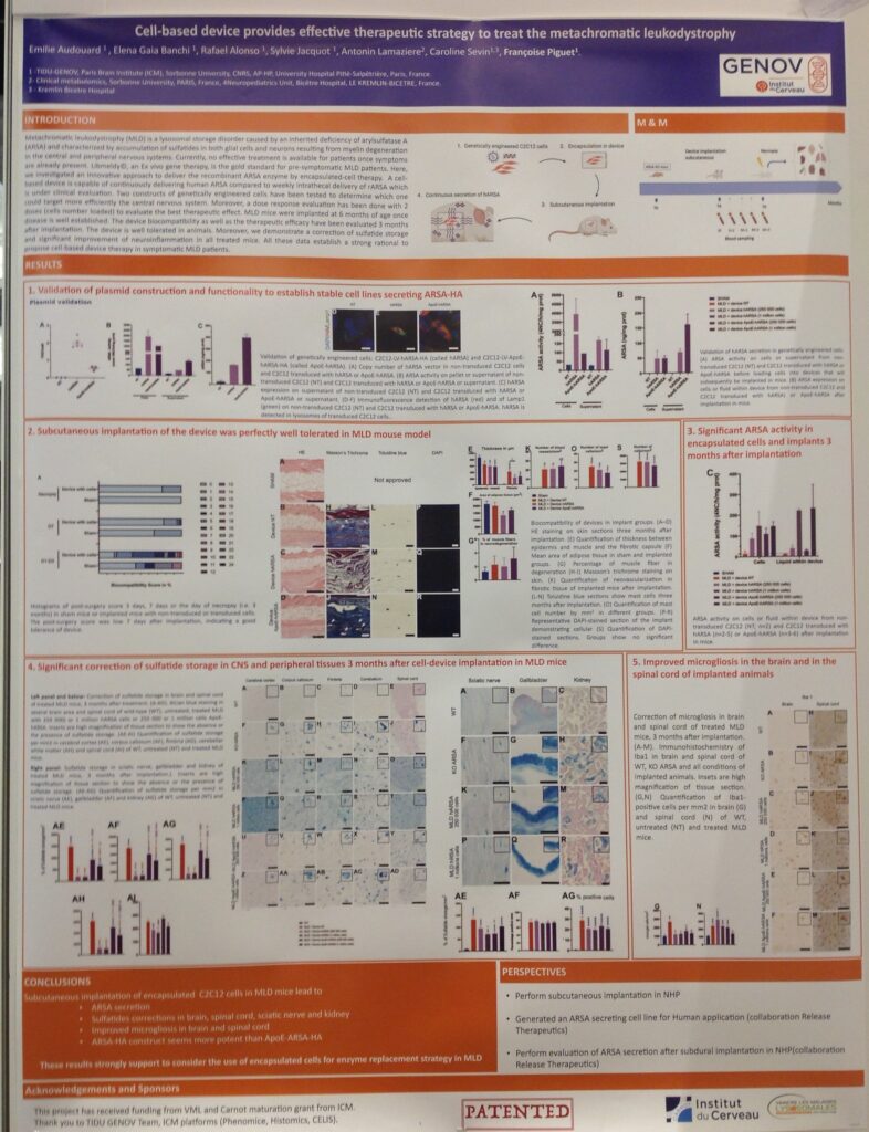 poster scientifique d'étude financé par VML